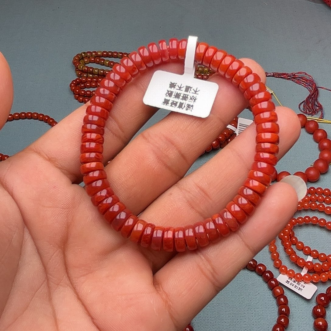 师***~南红玛瑙未镶嵌手链药片卡8