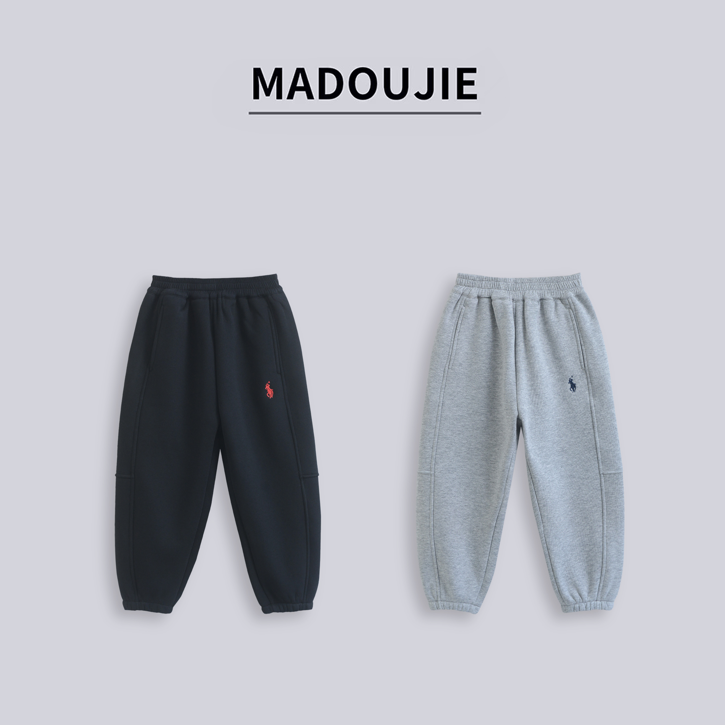 008【小马卫裤】新款童装秋冬加绒加厚卫裤男童女童休闲裤JZ069