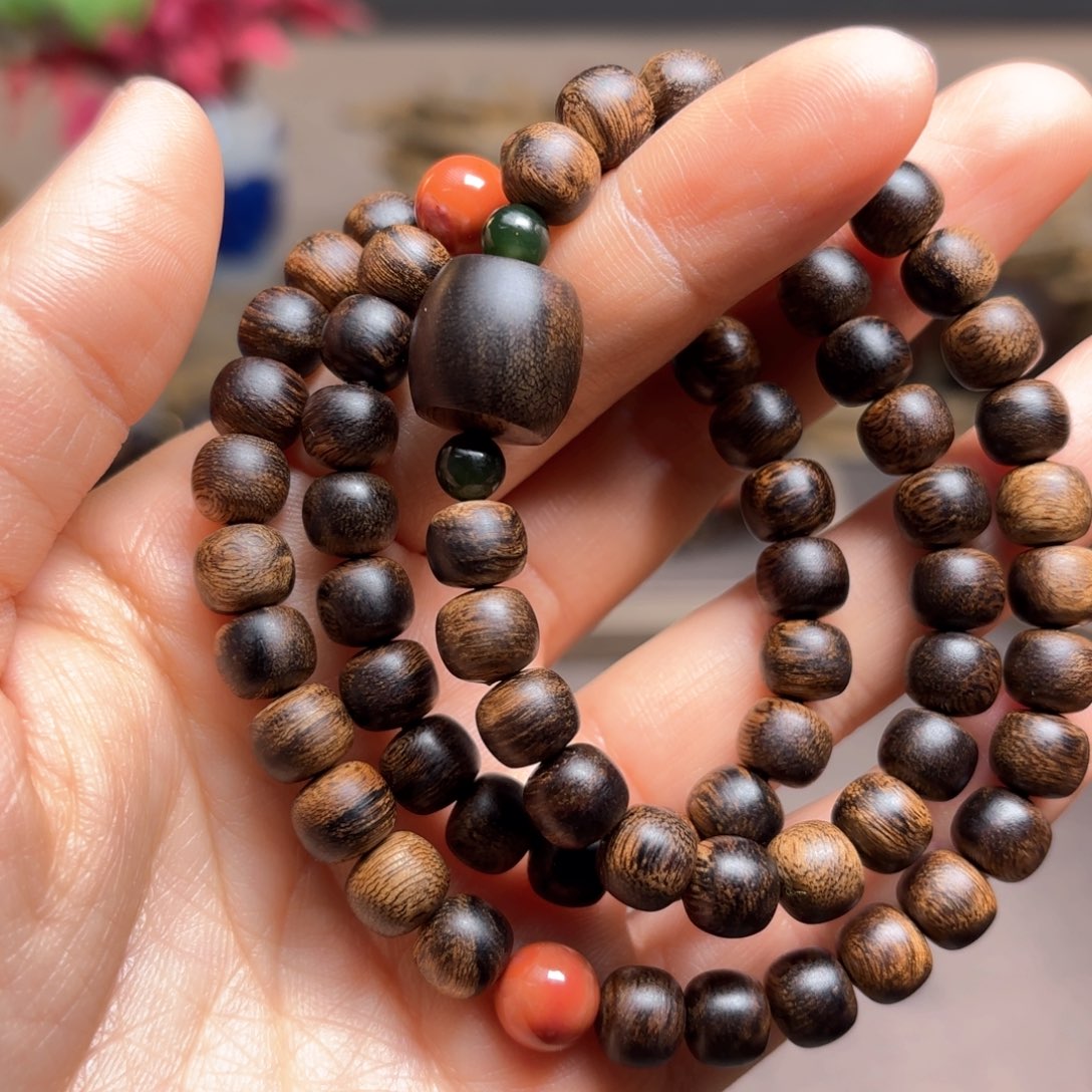 沉香手串越南芽庄紫棋瘤疤0.6×0.8设计