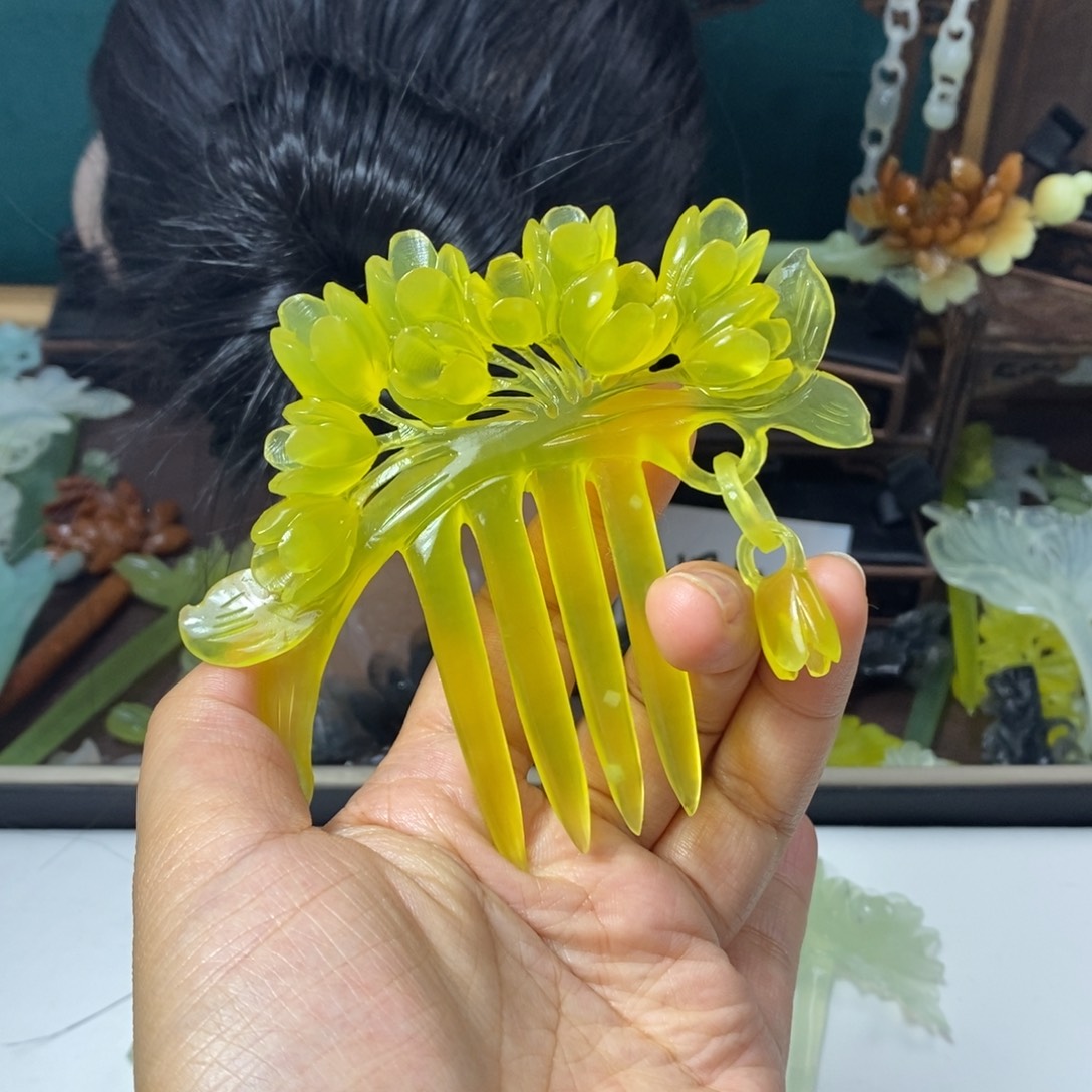 桑***姆蛇纹石玉未镶嵌发饰