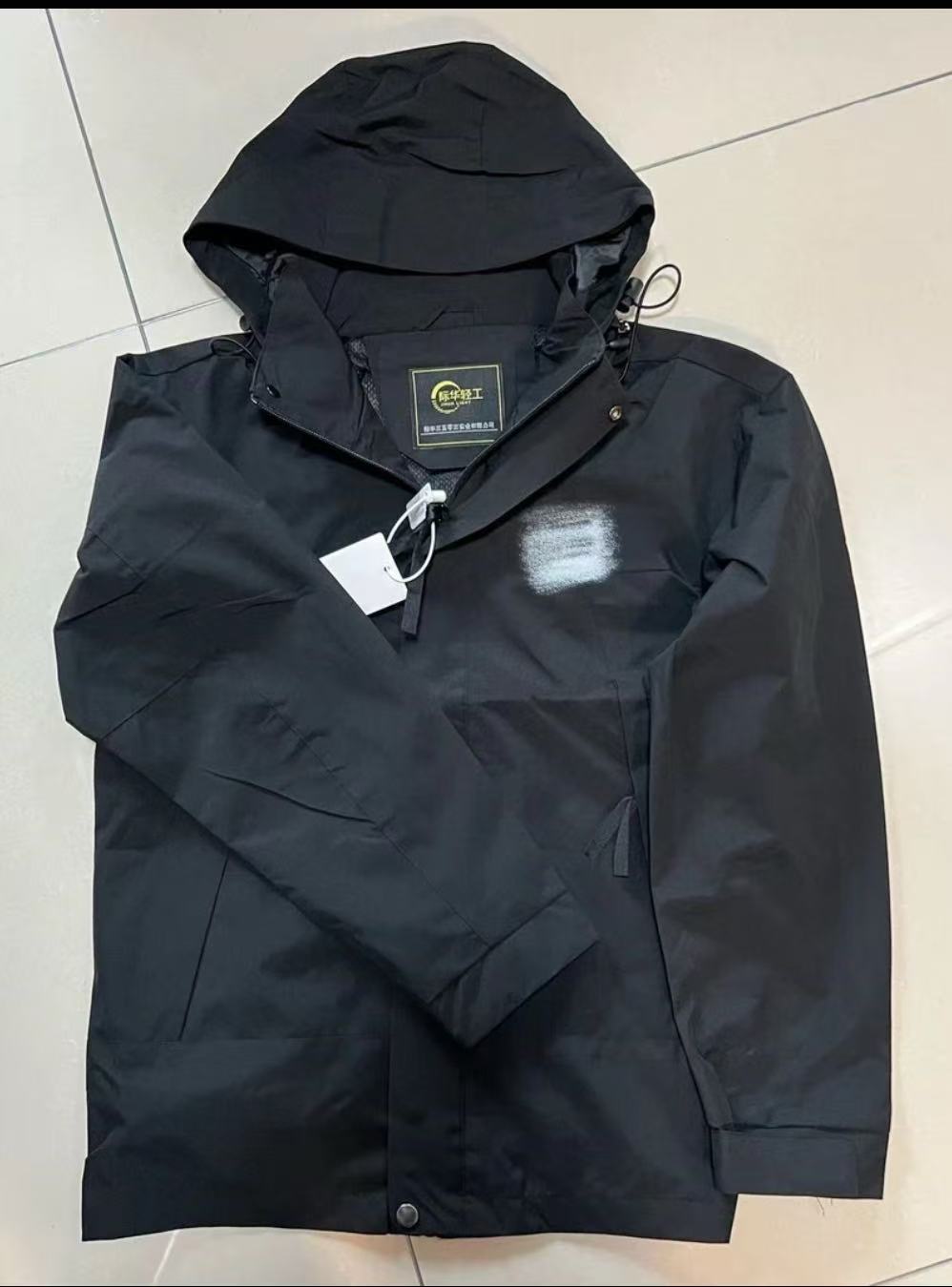 单冲男女通用黑色冲锋衣户外