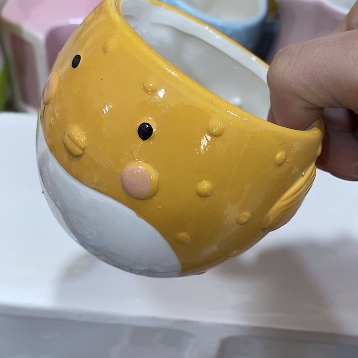 陶盆有孔 瑕疵针孔漏釉介意勿拍外口 7外高6.5