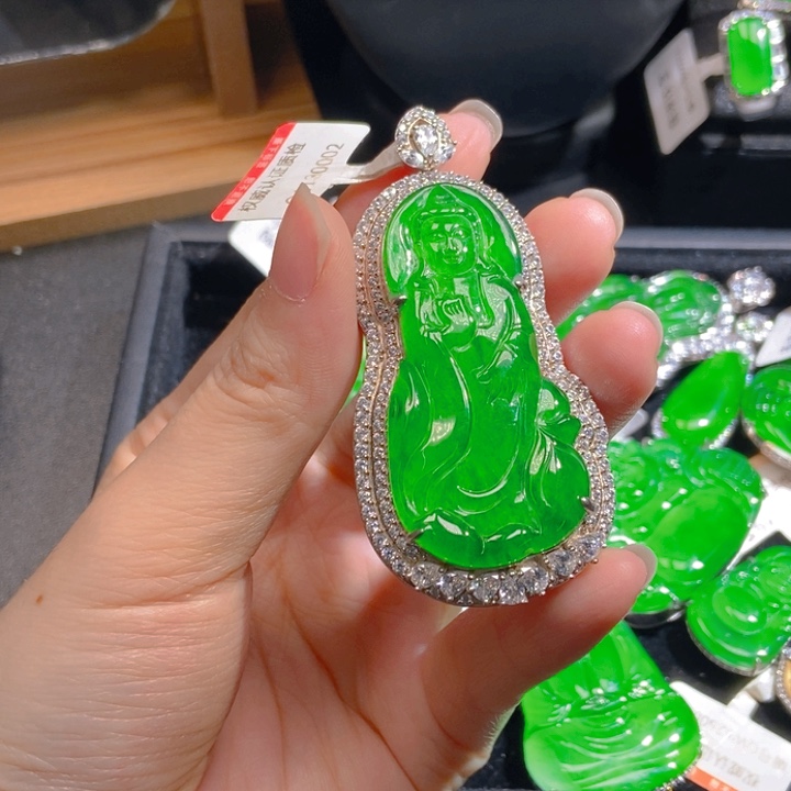 翡翠银S925镶嵌吊坠(不含链)