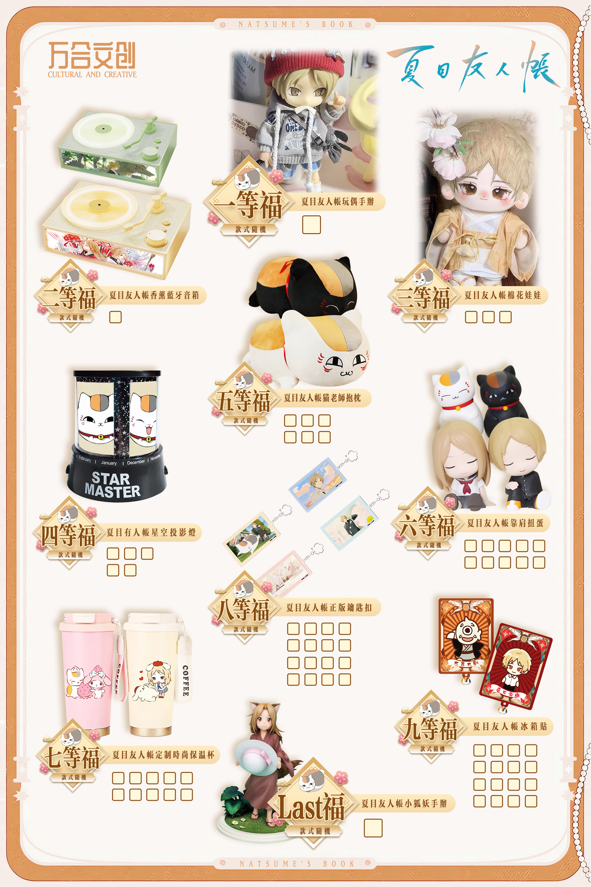 【平拆福隐】万合文创《夏目友人帐》二创公仔福隐收藏卡牌盲盒代拆