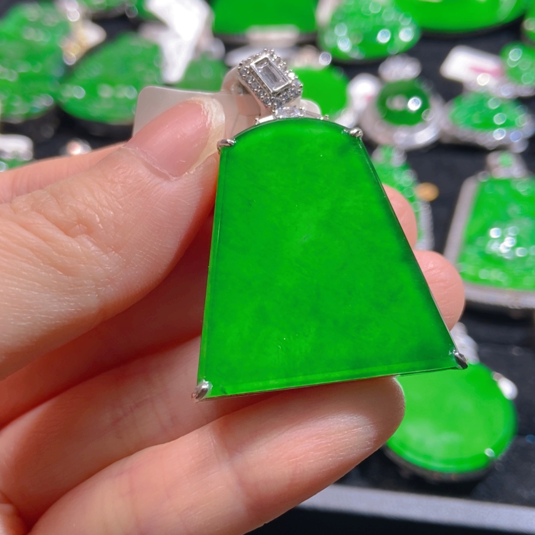 翡翠吊坠(不含链)银S925镶嵌