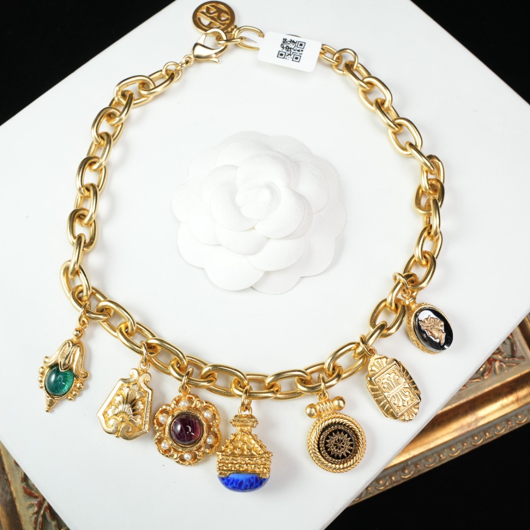 合金合成锆石项链 柚礼中古/拜雅曼大魔王项链cx510273