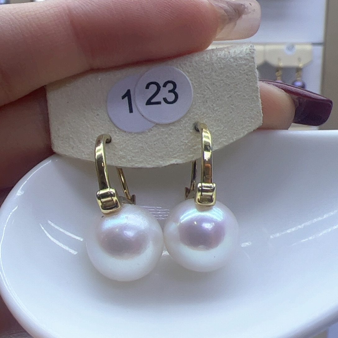 淡水珍珠耳饰银S925镶嵌