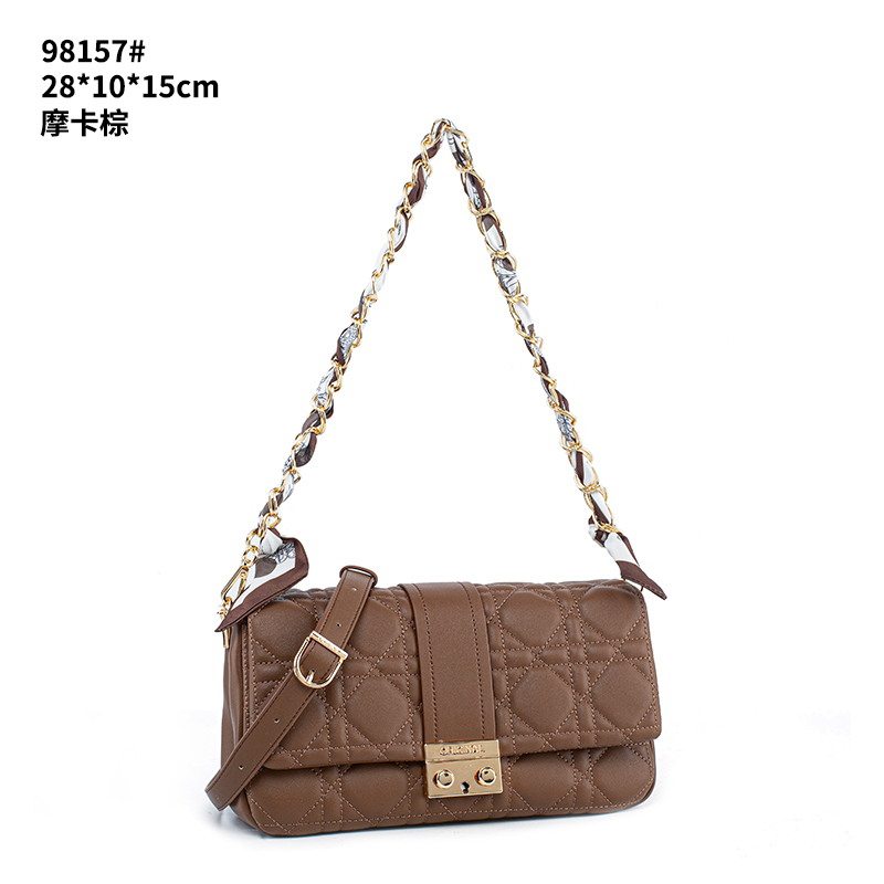 【LULU】QYX-98157-摩卡棕RAIN.CUN气质百搭简约斜跨轻奢女包