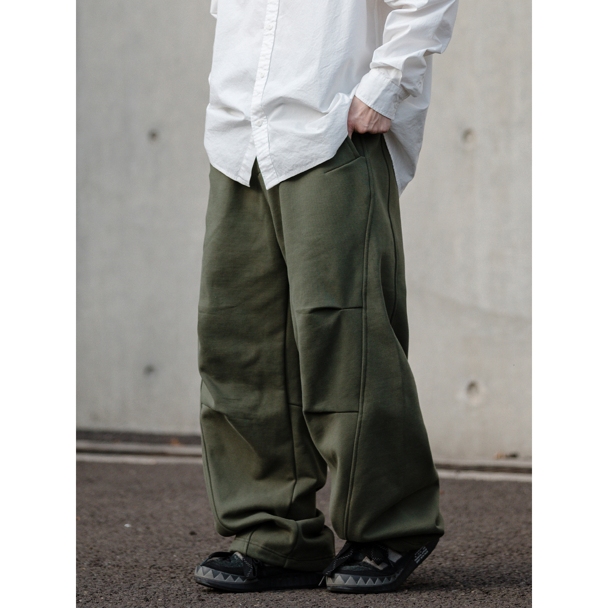 春季新款宽松简约日系立体阔腿长裤港风ins潮流情侣卫裤 LF24377