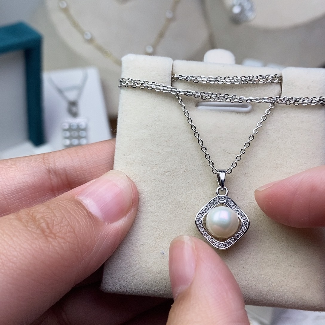 淡水珍珠耳饰银S925镶嵌