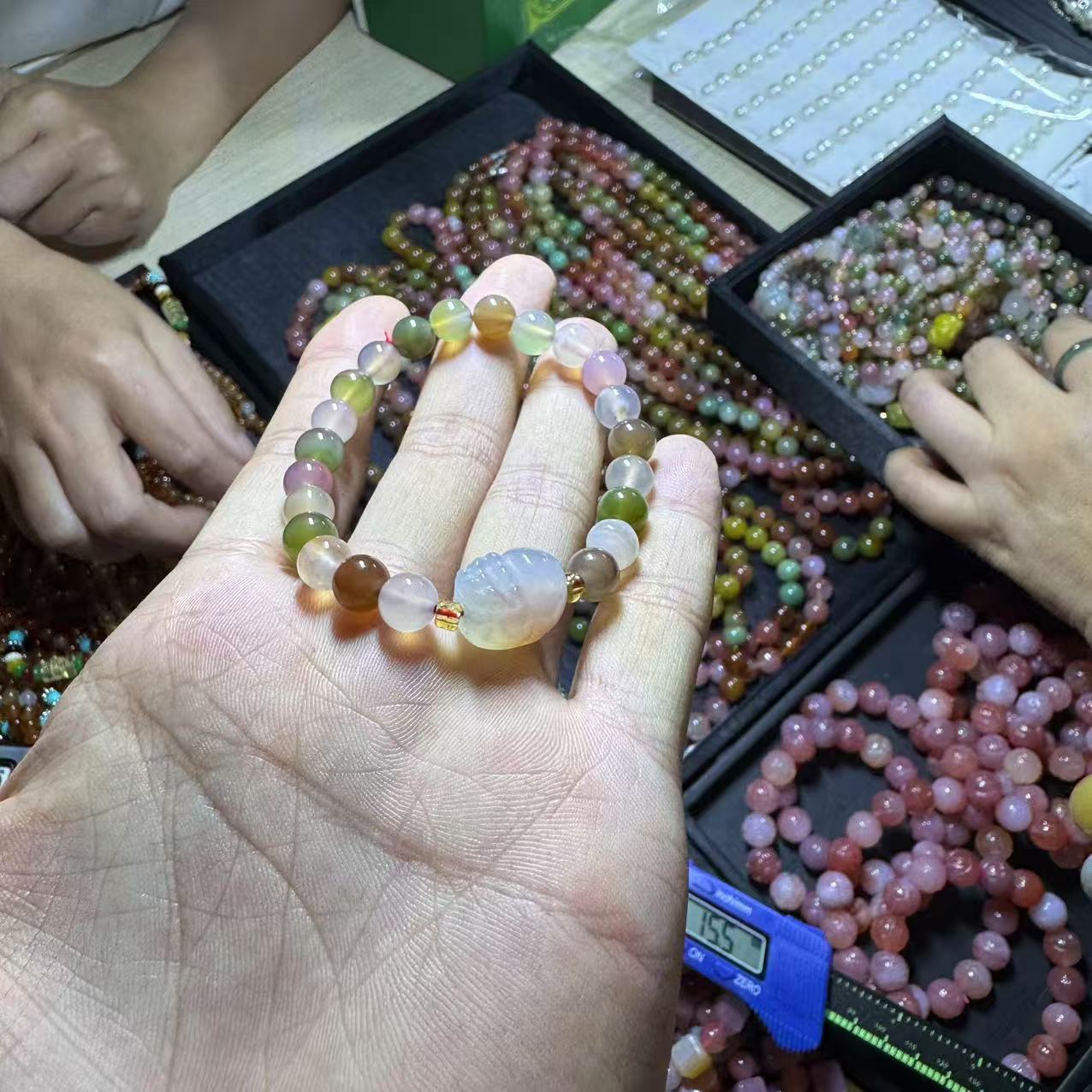 天然盐源玛瑙貔貅手串-卡7-8mm-多样性发一