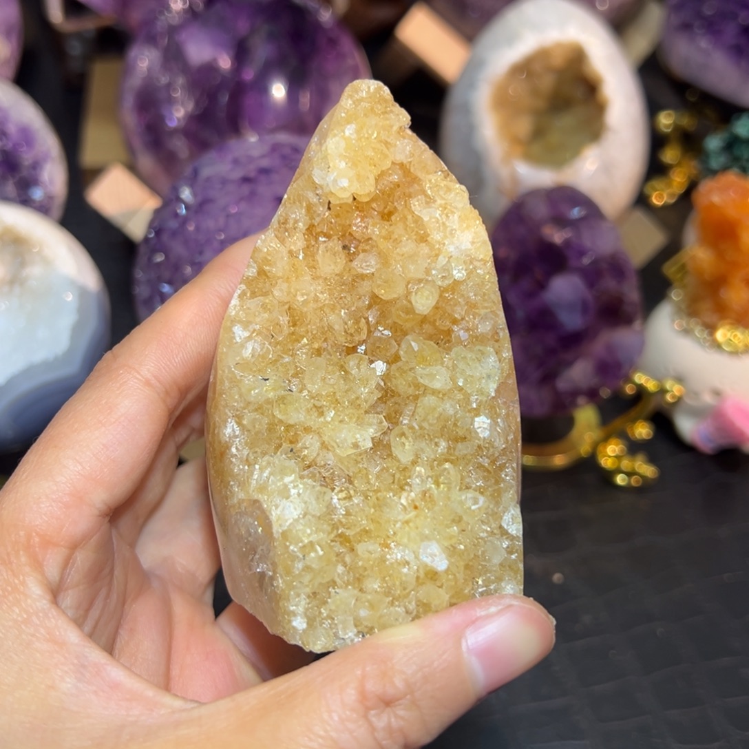 未镶嵌珠宝半成品紫晶20黄水晶