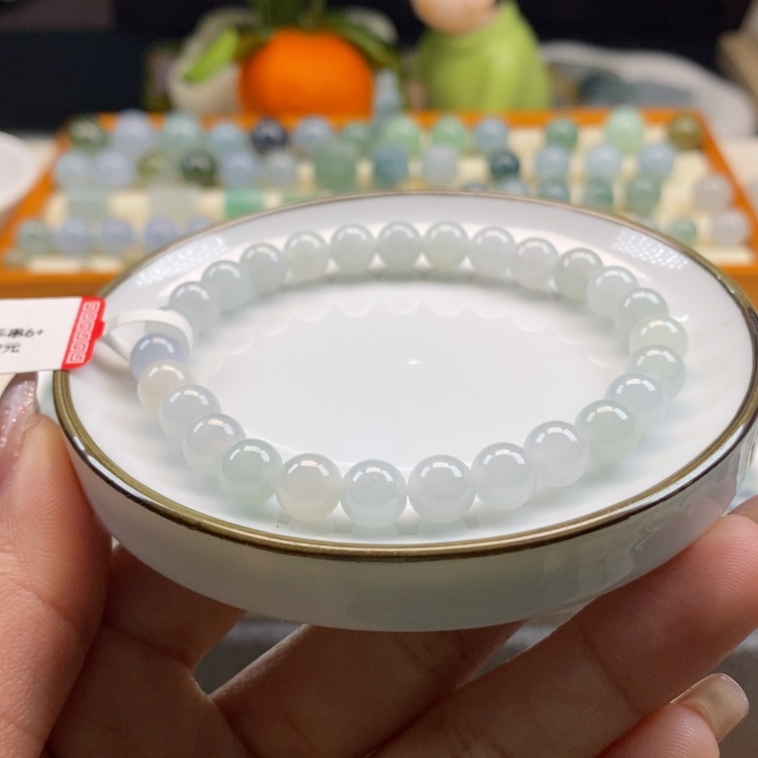 翡翠散珠天然翡翠手串6.9