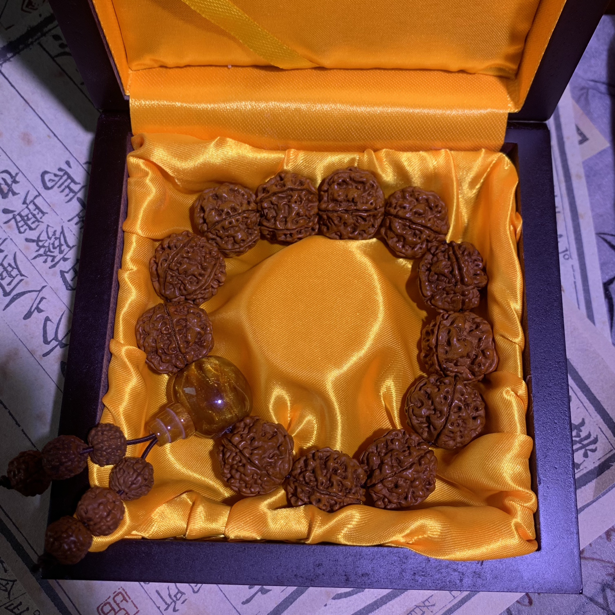 非金属树脂手链 尼泊尔文玩佛珠五瓣金刚菩提手串