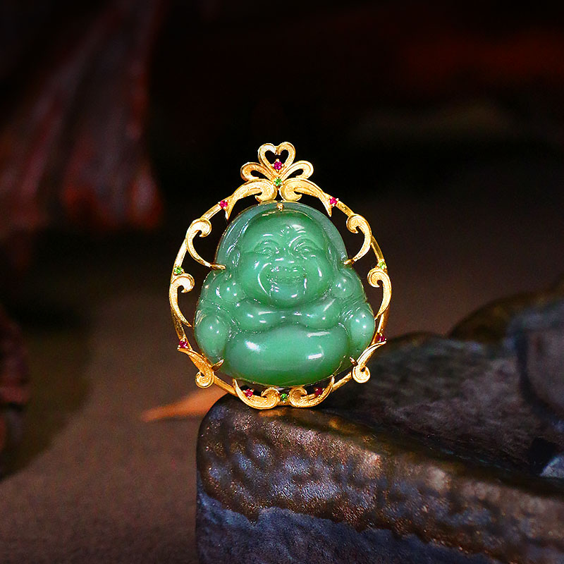 【缅玉世珍】和田玉佛公吊坠【8003J】