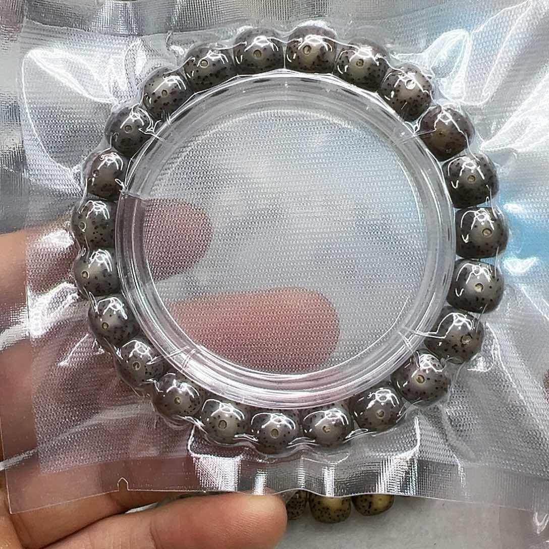 星月菩提手串86殿堂嗷嗷爆透黑冰黑灰星月菩提单圈10