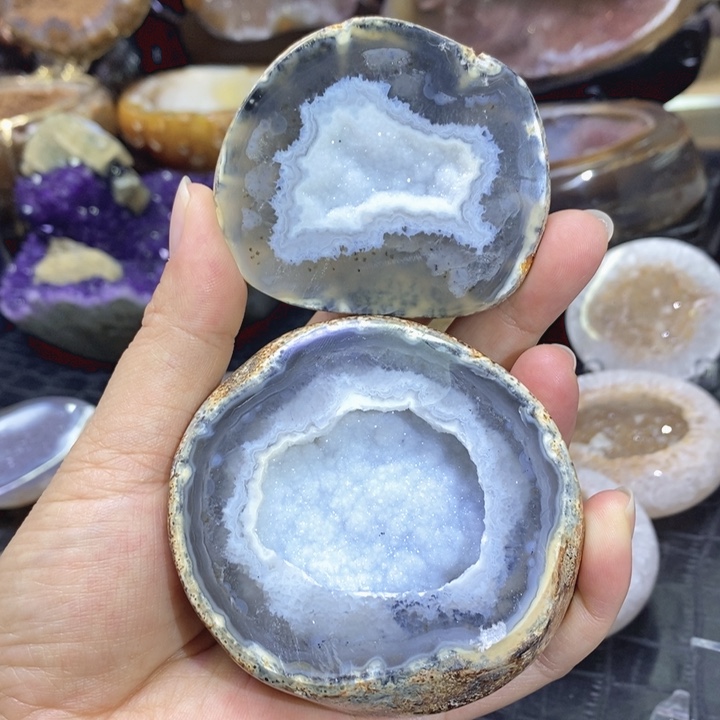 未镶嵌珠宝半成品紫晶雪景盆