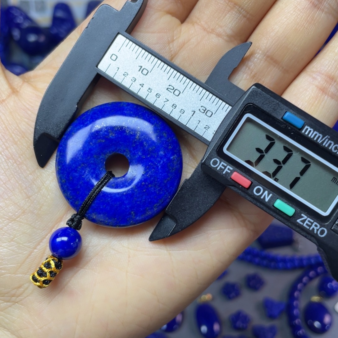 青金石未镶嵌33mm平安扣吊坠