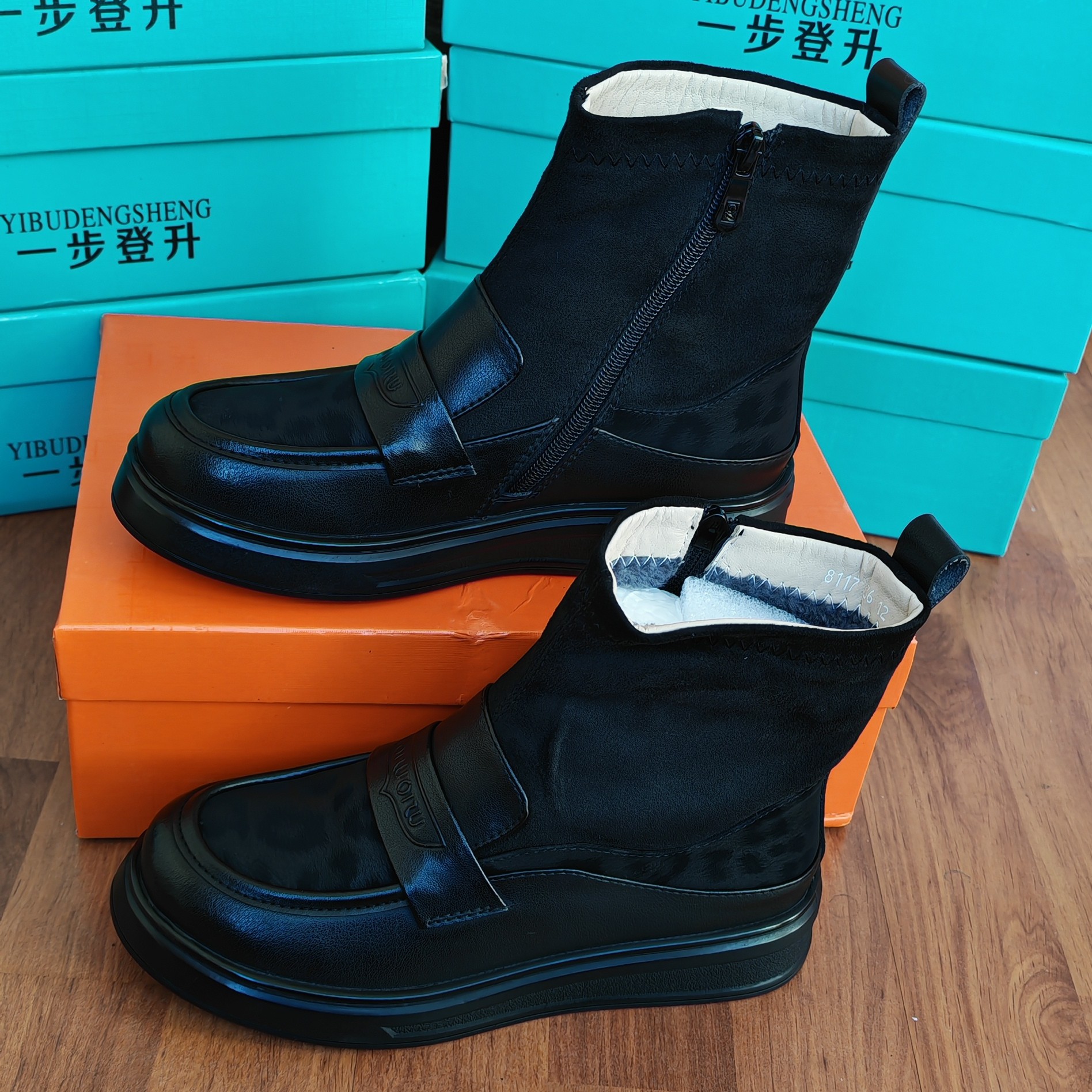 单靴英伦风短靴弹力靴秋季胶粘烟筒靴运动风袜靴短筒