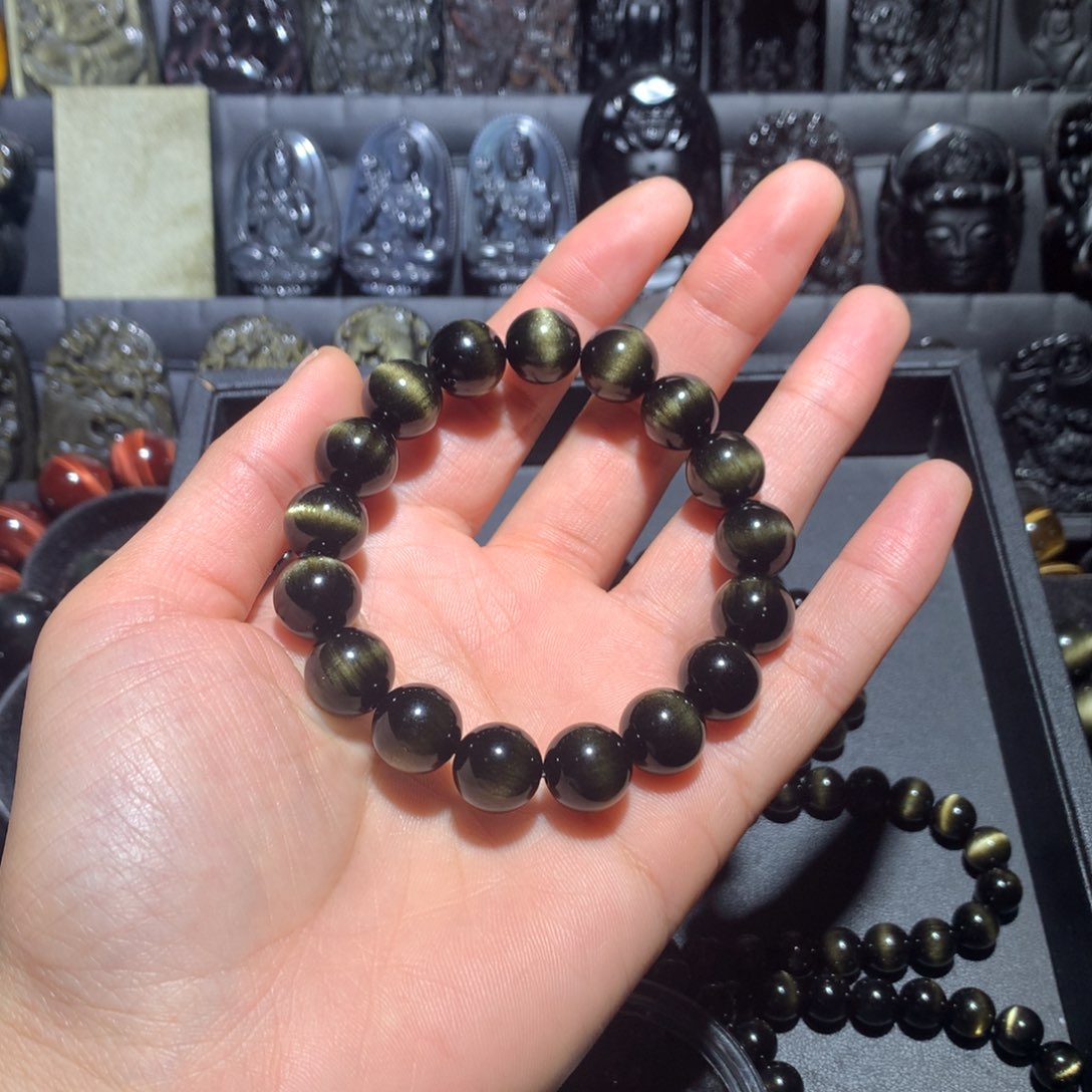 黑曜岩手串未镶嵌W****k卡12