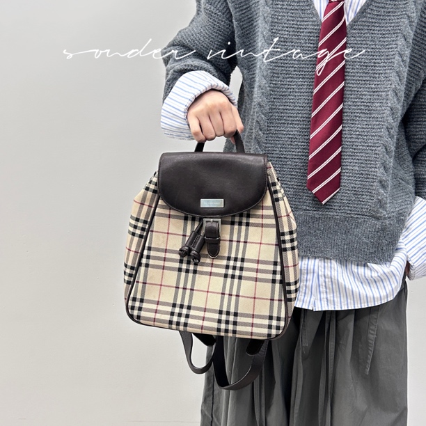 95新 BURBERRY/博柏利 BURBERRY/博柏利格纹双肩包
