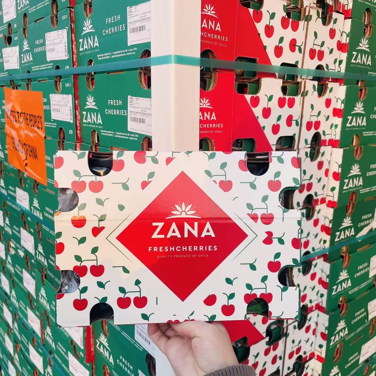 ZANA  2J  智利海运车厘子 桑提娜 5斤原箱  内附果径卡 顺丰包邮