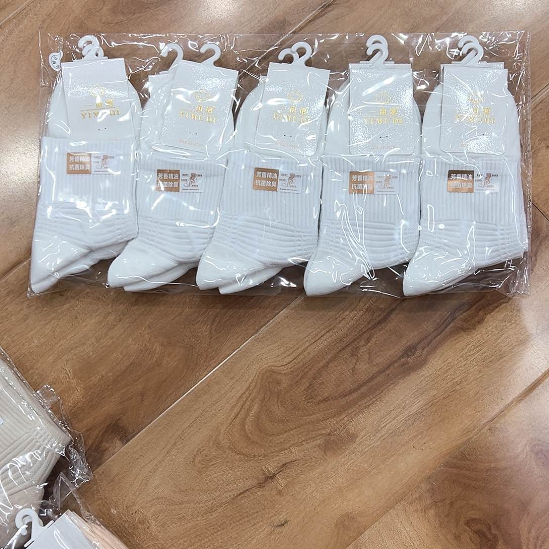 棉女士精油袜白色一包10双纯棉