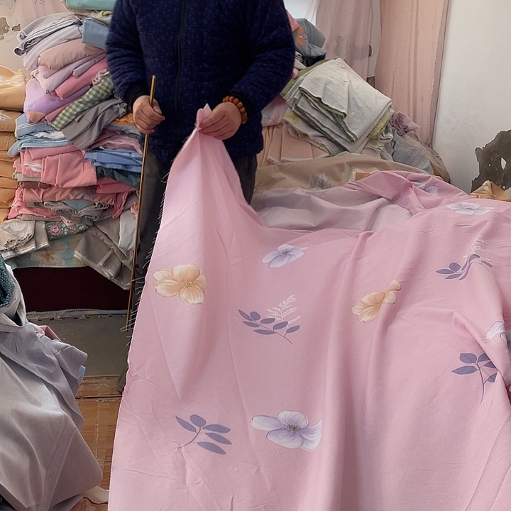 莫代尔纤维长绒棉粉色花朵7米