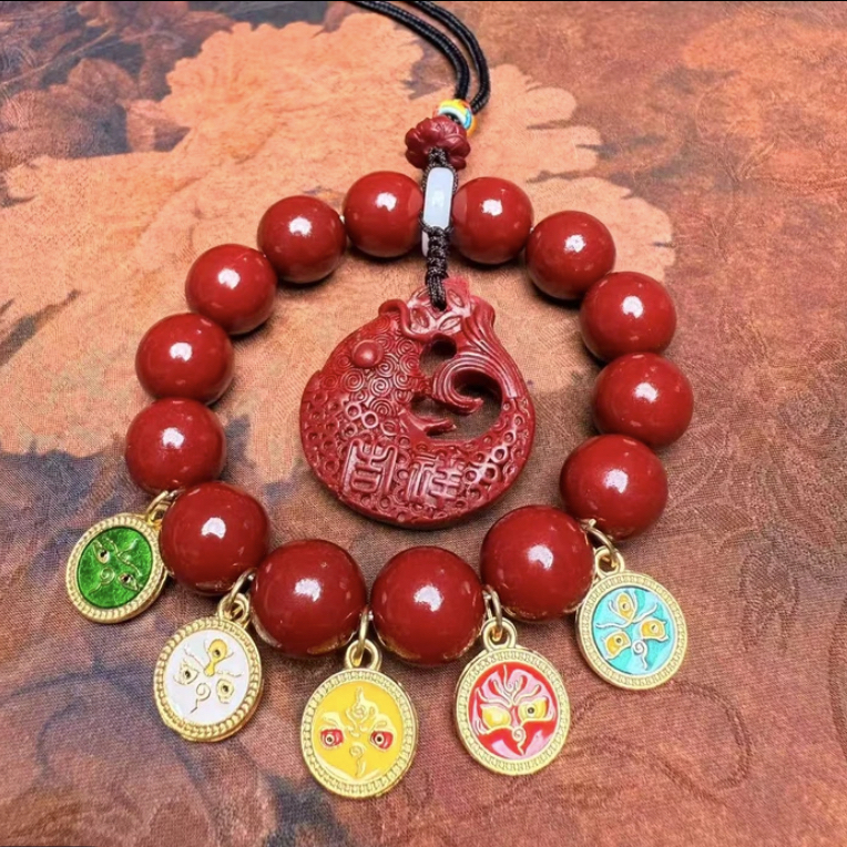 含辰砂工艺品A093朱砂车挂-无礼盒