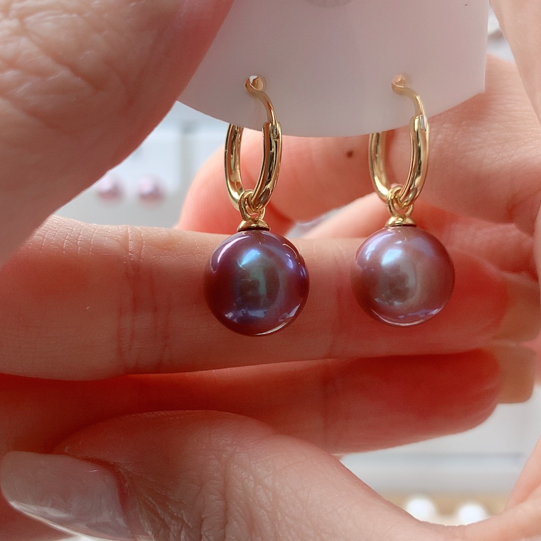 淡水珍珠耳饰银S925镶嵌