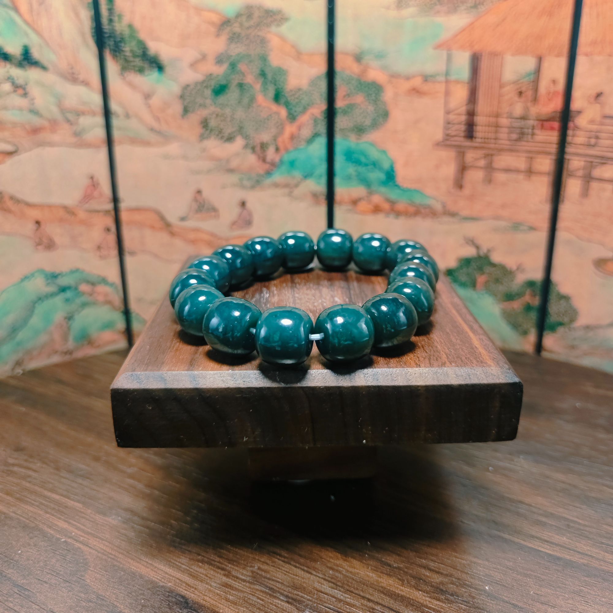 F和田玉桶珠手串（卡14）1222