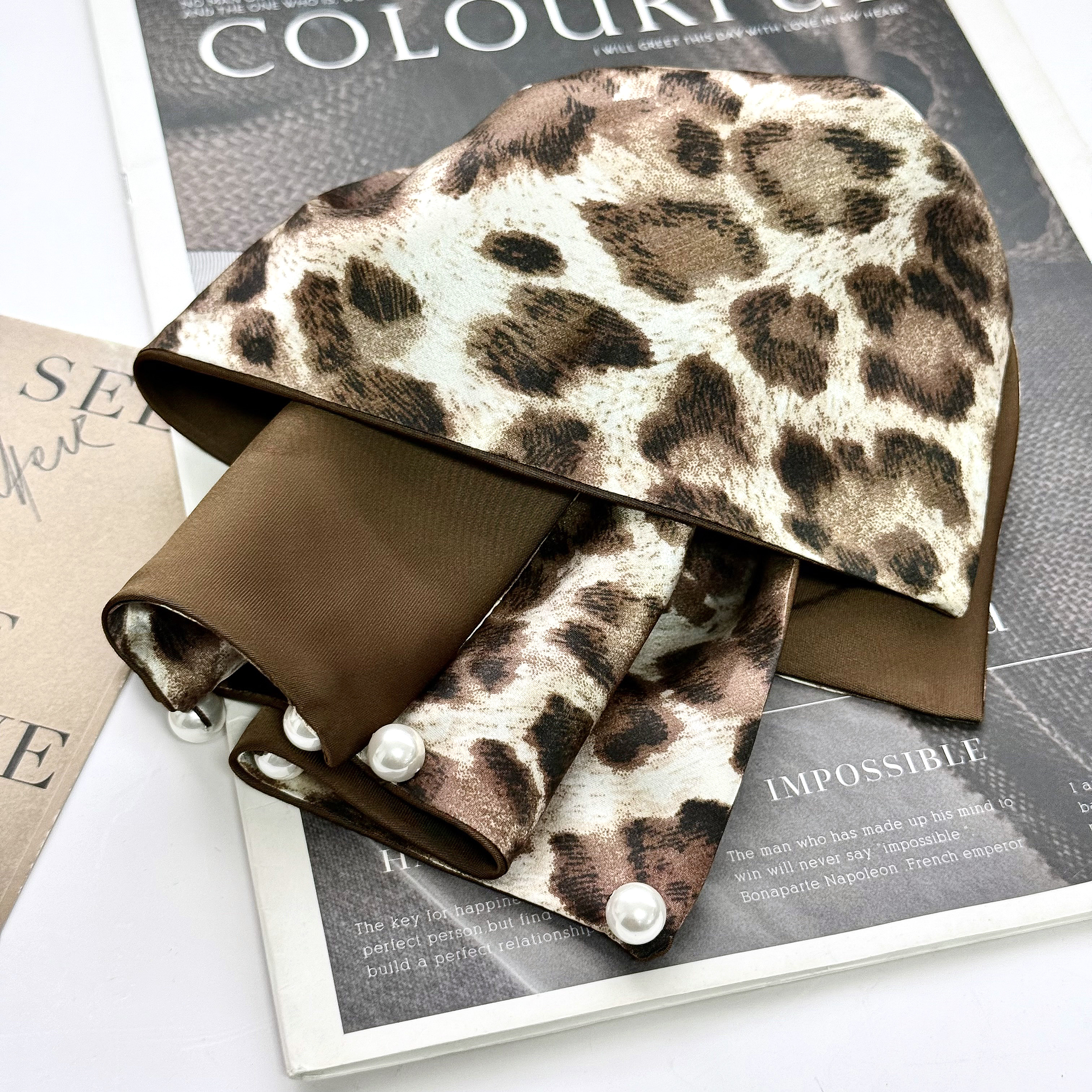 肆伍陆-欧美风法式女森系复古风抓夹豹纹马尾抓夹