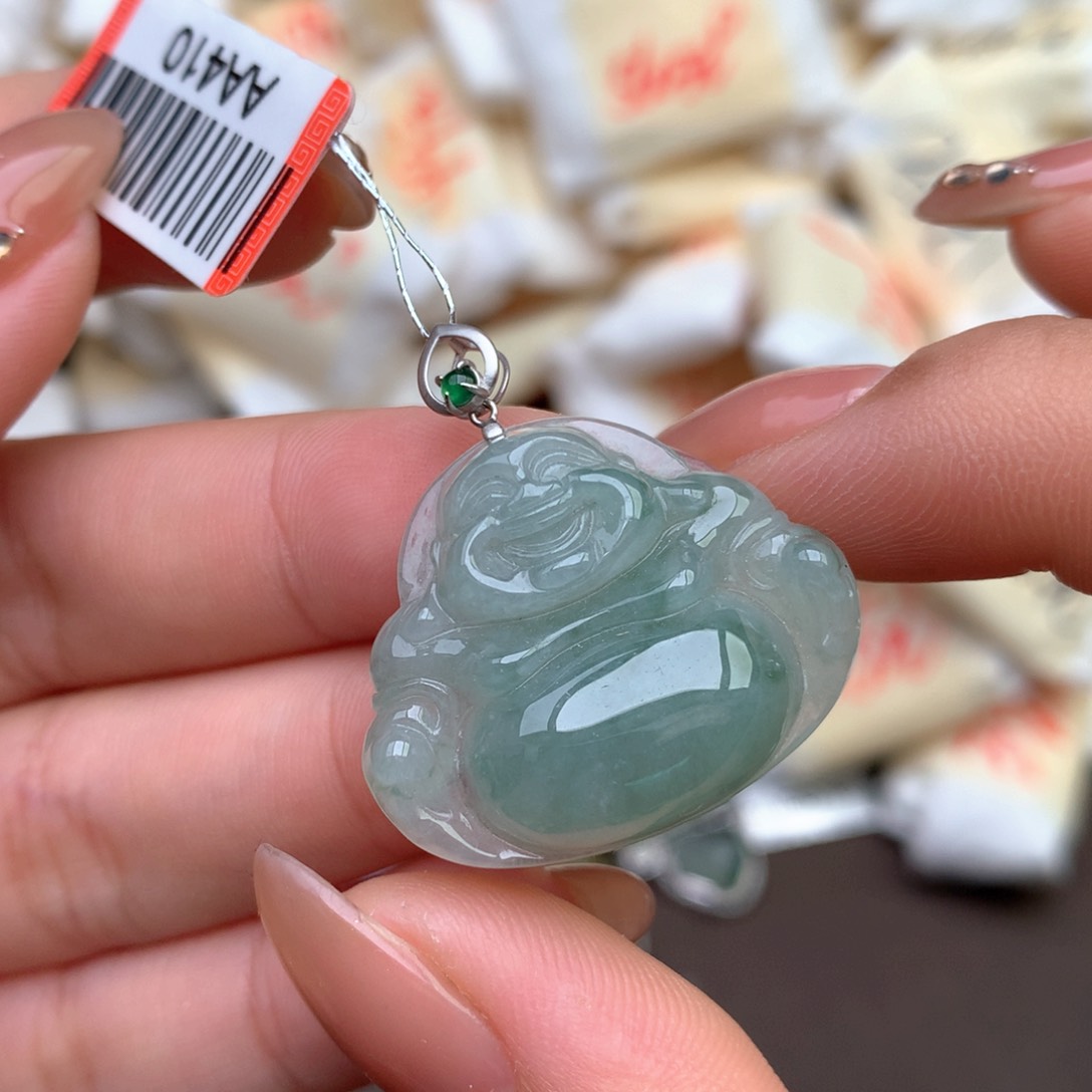 【闪购商品】翡翠挂件18K金镶嵌一