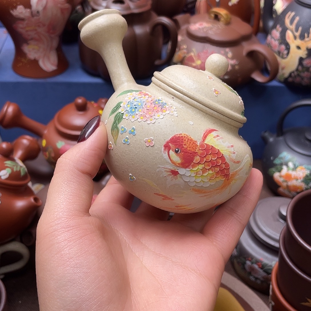 立***夏茶杯红泥紫砂主人杯170cc