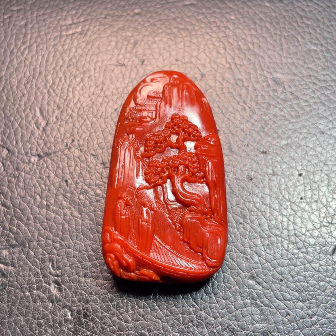 南红玛瑙山水未镶嵌茉*花