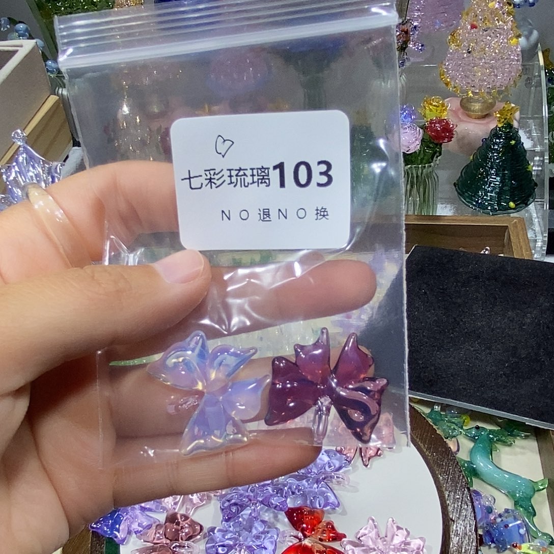 J****吊坠（不含链）玻璃103蝴蝶结两个