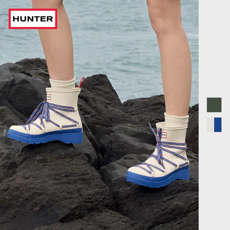 HUNTER2025户外早秋新款酷玩可替换鞋带涉水雨靴露营防滑雨鞋女鞋