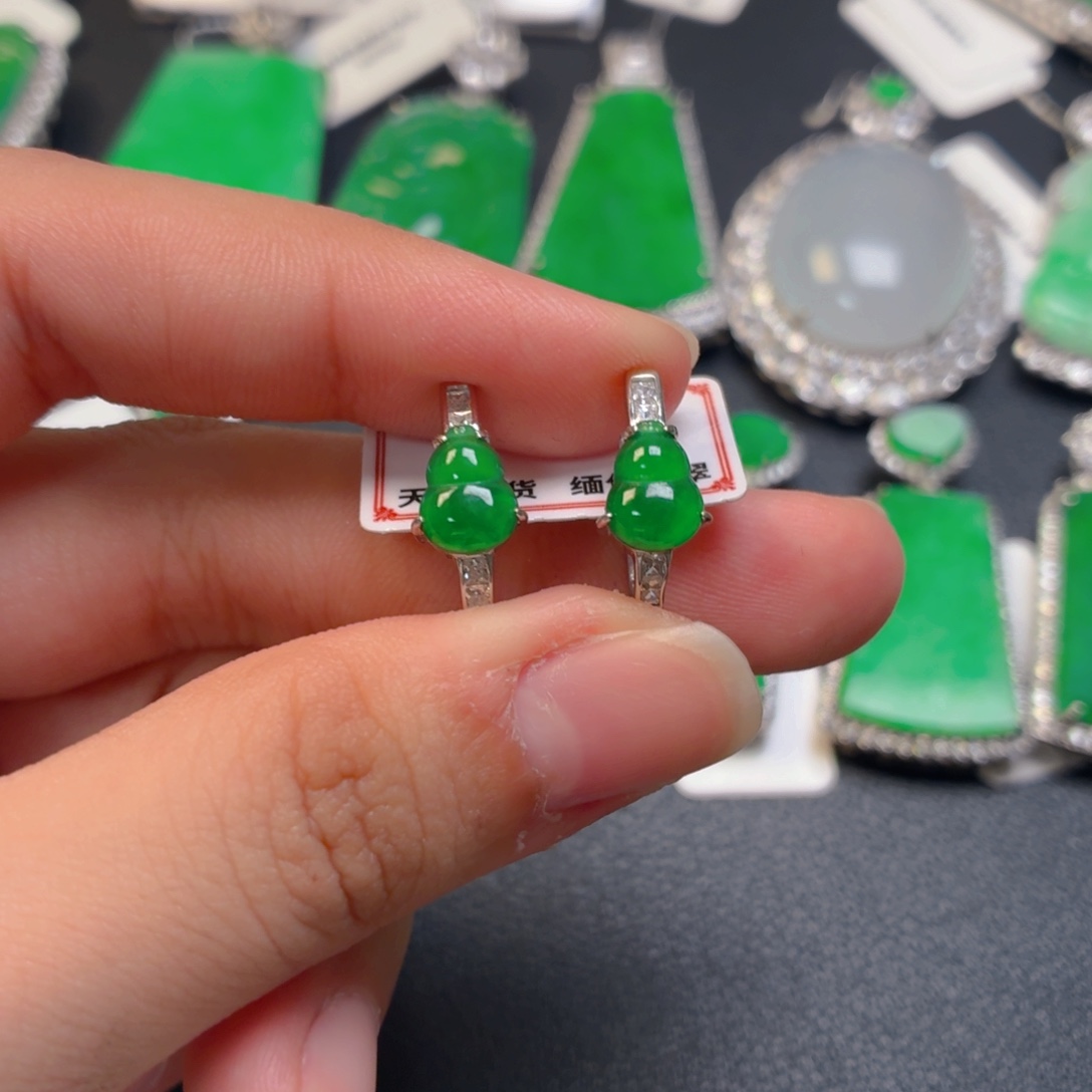 翡翠银S925镶嵌吊坠(不含链)