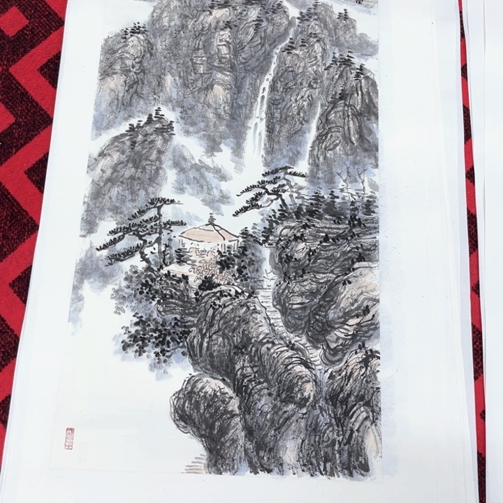 国画用****6纯手绘国画作品三尺