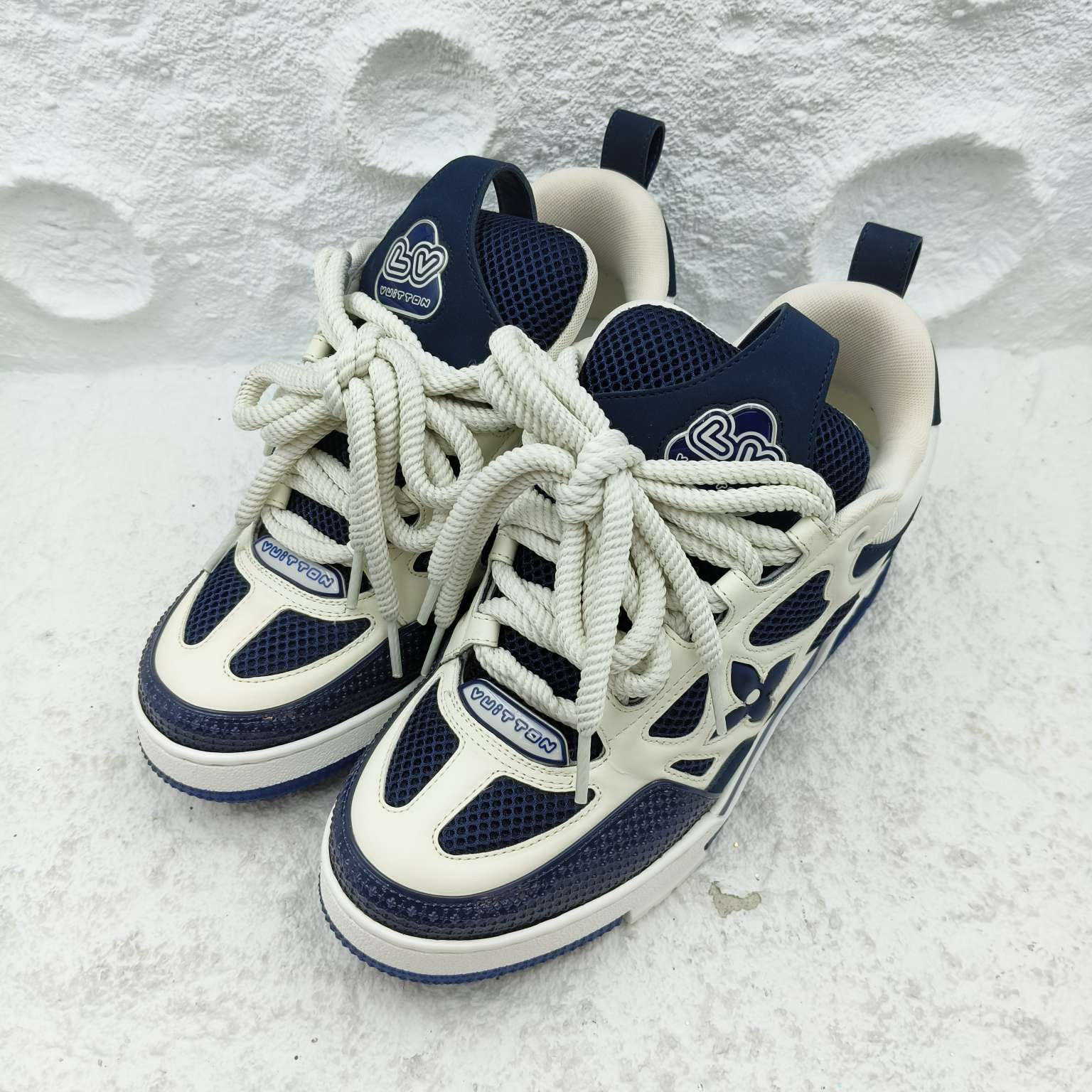 99新 LouisVuitton/路易威登 6.5码/40.5码/蓝白skate面包鞋