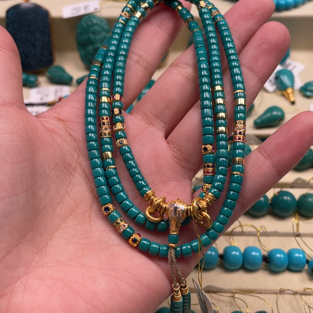 绿松石珠宝奇石18K金镶嵌