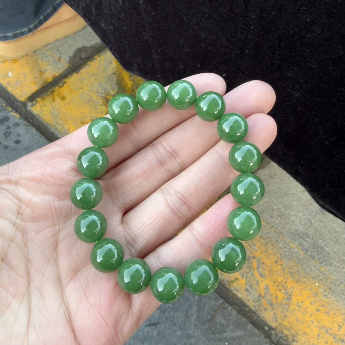 和田玉碧玉手串未镶嵌