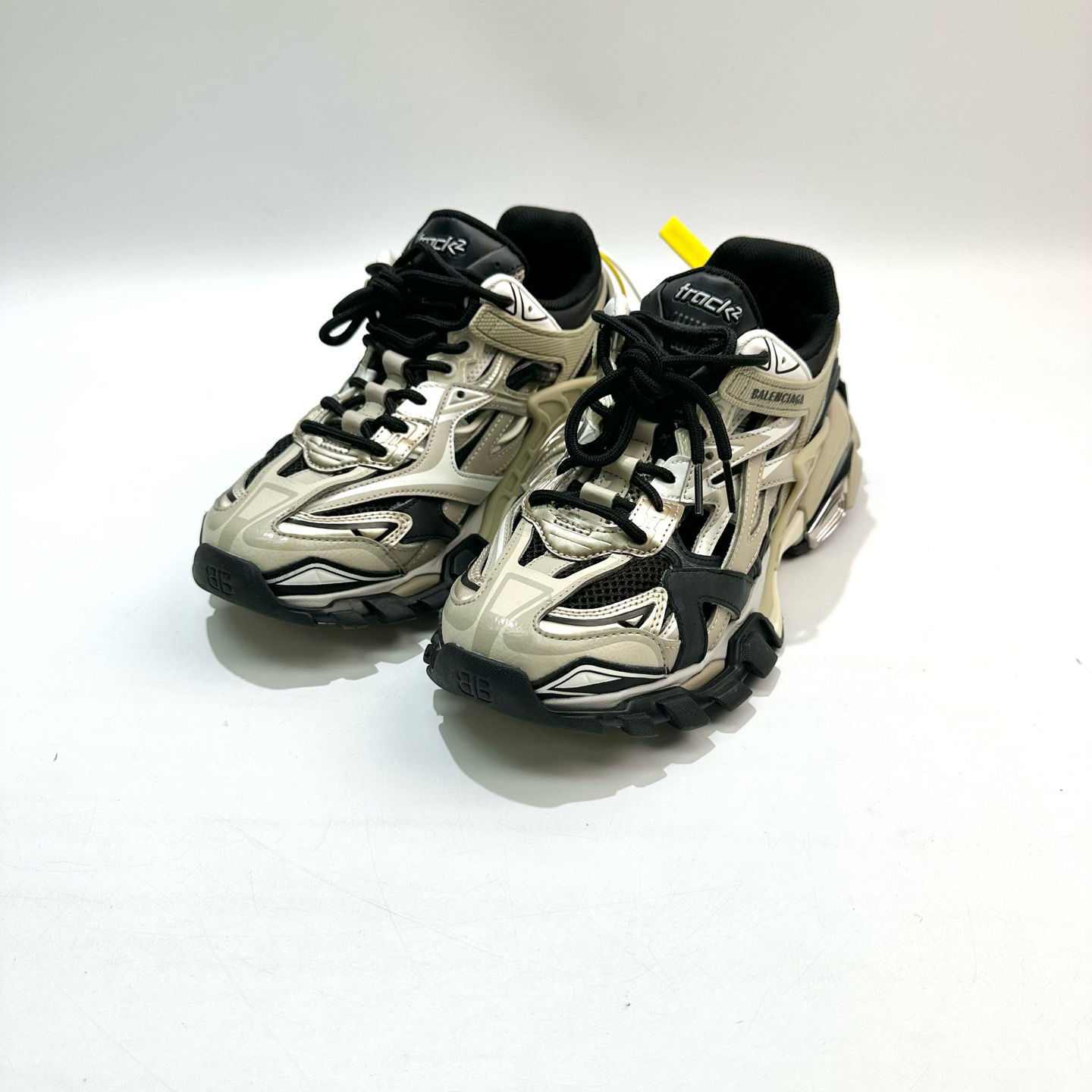 95新 Balenciaga/巴黎世家 38码 黑棕Track2.0老爹鞋 SY0371