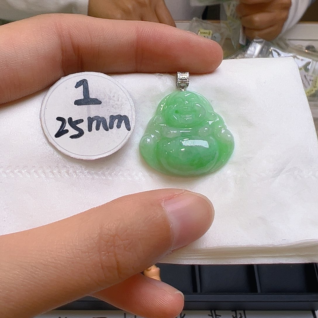 翡翠吊坠(不含链)18K金镶嵌翡翠