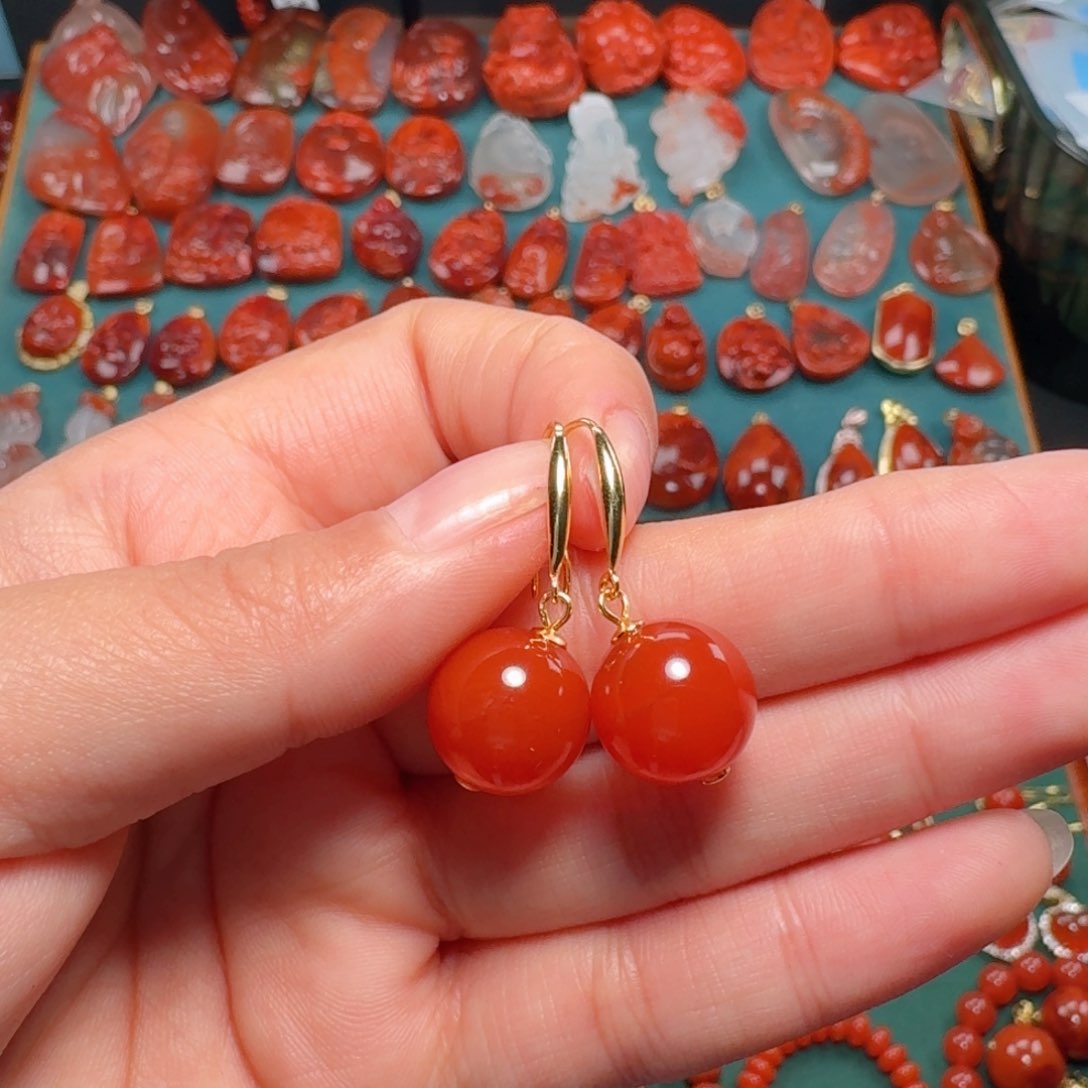 南红玛瑙南红12+银S925镶嵌