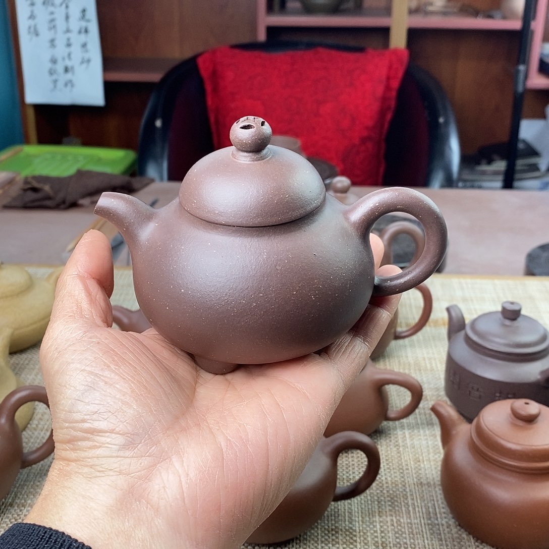 紫砂茶壶@**生黄龙山原矿紫泥