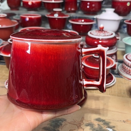 景德镇陶瓷红马坊马克杯