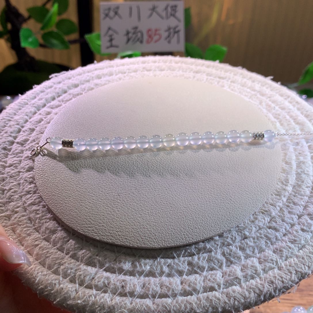 散珠翡翠天然缅a冰玻手链
