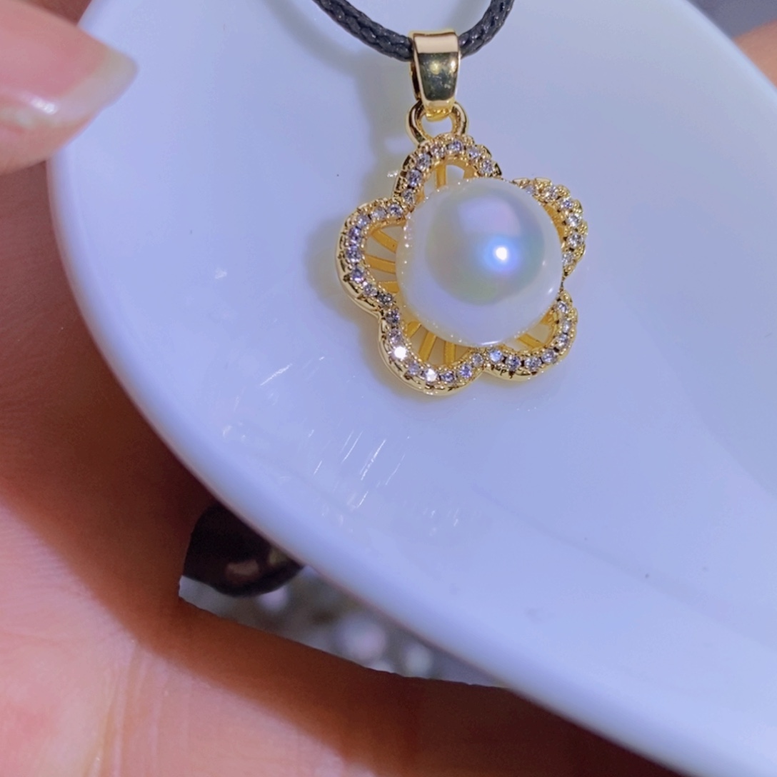 银S925镶嵌淡水珍珠淡水珍珠