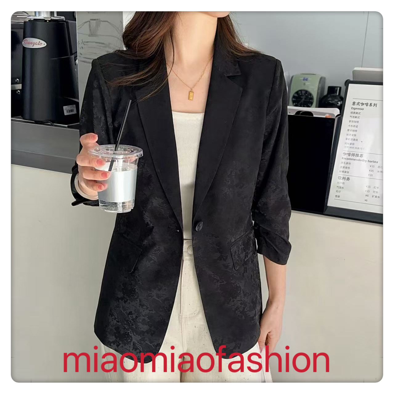 【MIO】米奥时尚提花一粒扣2025年春新款西装高级感女韩系百搭外套